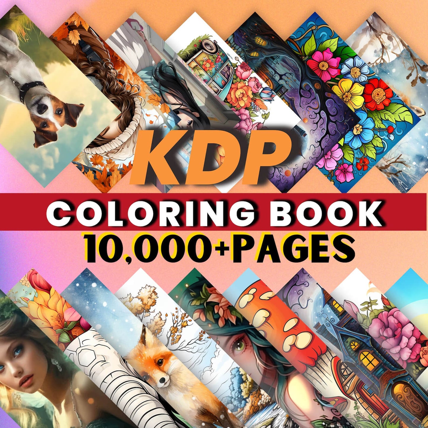10000+ Pages PLR Coloring Book| KDP Digital Products