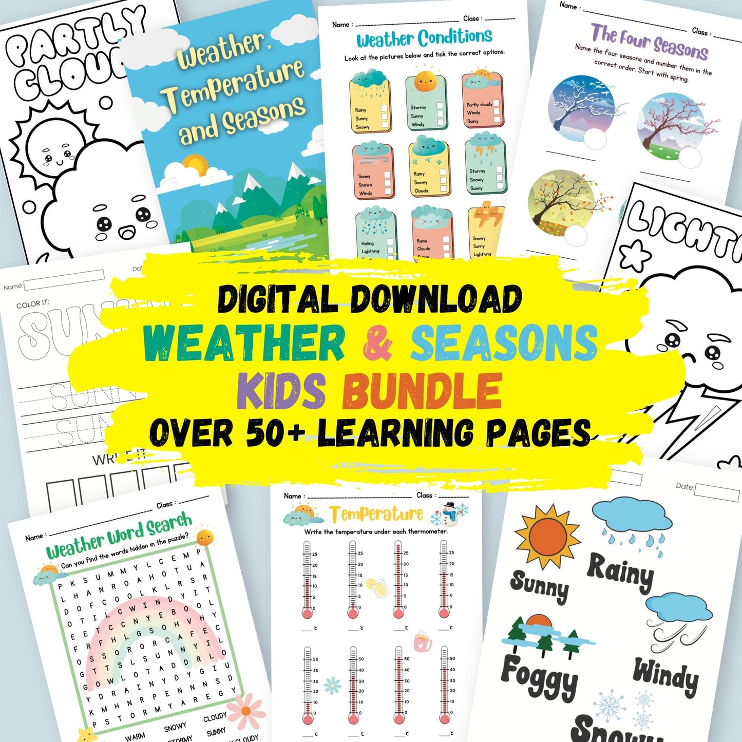 MRR Weather + Seasons Kids Learning Bundle - Over 50+ Pages