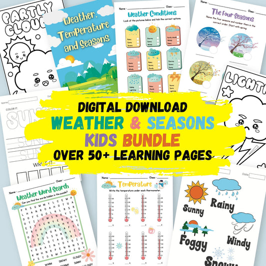 MRR Weather + Seasons Kids Learning Bundle - Over 50+ Pages