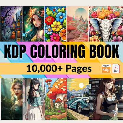 10000+ Pages PLR Coloring Book| KDP Digital Products