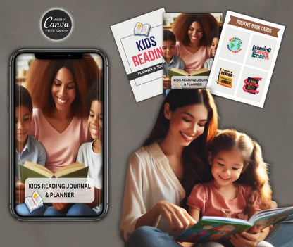 Kids Reading Planner, Journal & eBook | With Resell License  | Complete Reading Trackers for Kids